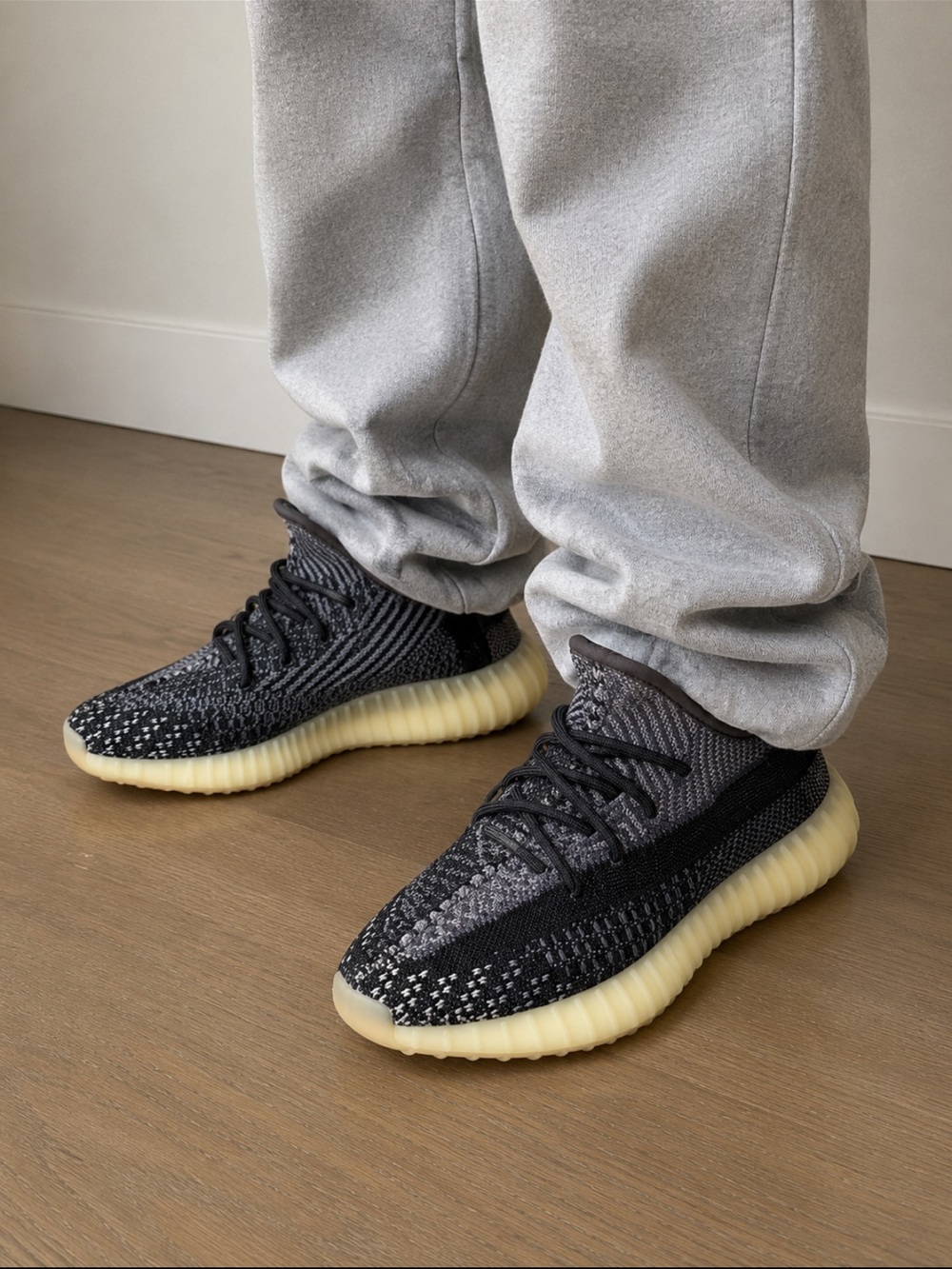 Yeezy Boost 350 V2 Black Grey with Cream Sole